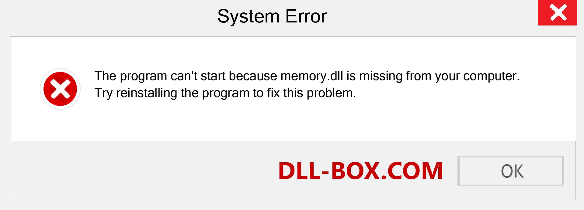  memory.dll file is missing?. Download for Windows 7, 8, 10 - Fix  memory dll Missing Error on Windows, photos, images